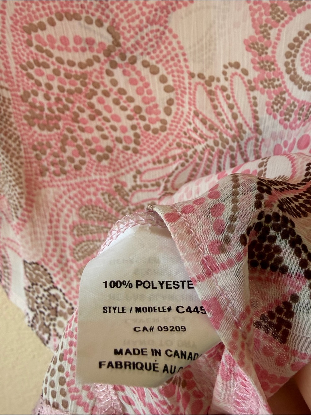 Cleo Petites Semi Sheer Pink Paisley Ruffle Blouse Y2K Romantic Fairycore Top - Picture 8 of 8